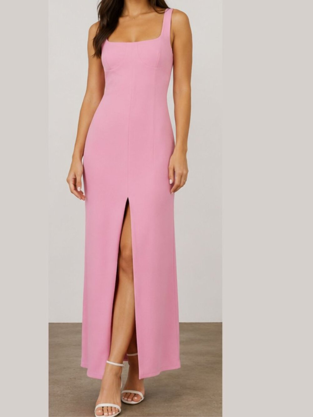 WAYF Bravado Slit Front Maxi Dress – Pink – Size Small